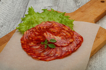 Italian traditional Chorizo pork sausages