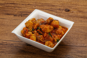 Chicken with oyster sauce and vegetables
