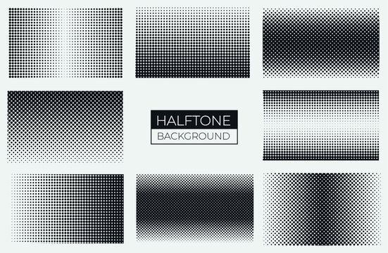 Set of halftone texture backgrounds.