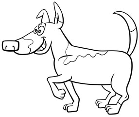 cartoon spotted dog coloring book page