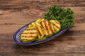 Vegan cuisine Grilled zucchini slices
