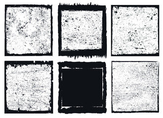 Set of grunge frames.Grunge texture backgrounds.