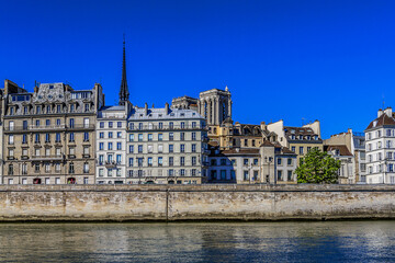 Fototapeta na wymiar The picturesque embankments of the Seine in Paris, France. 