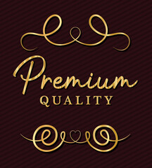 Premium quality with ornament design of Gold decorative element theme Vector illustration