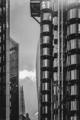 Lloyds building in London, sometimes referred to as the inside-out building, is an example of Bowellism architecture designed by Richard Rogers