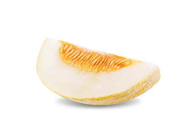 Ripe sweet melon fruit on a white isolated background