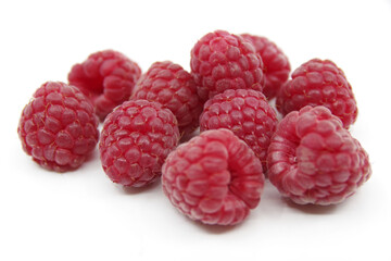 Raspberry isolated. Raspberry on white. Raspberry isolated on a white background. Red raspberry on a white background. Raspberries. 