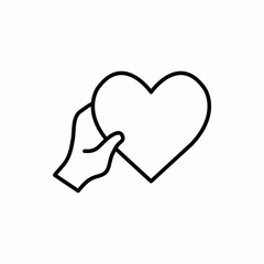 Outline heart with hand icon.Heart with hand vector illustration. Symbol for web and mobile
