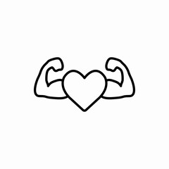 Outline heart with muscles icon.Heart with muscles vector illustration. Symbol for web and mobile