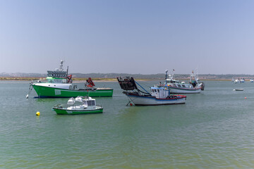 Fototapeta premium Traditional fishing boats on the Atlantic coast of Spain. Huelva, Andalusia.