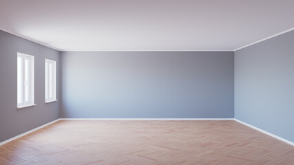 Fototapeta na wymiar Empty Interior with Parquet Floor