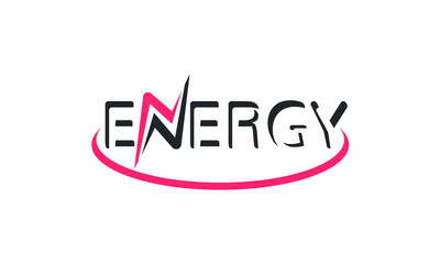Energy font logo design. Energy text logotype. Vector emblem on a white background