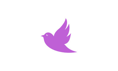 Bird dove open wings flying logo design illustration, pigeon icon