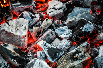 Burning embers of the fire. Natural background, Wallpaper