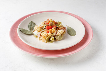 Pasta salad with olives and tuna