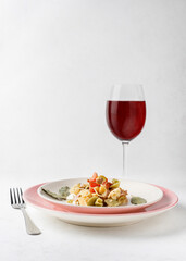 Pasta salad with olives and tuna