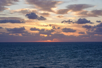 A colorful sunrise over the Atlantic ocean