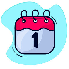 Calendar icon in cartoon style. Reminder of an important event. Calendar with tear-off sheets. Notification in order not to forget an important date. Vector