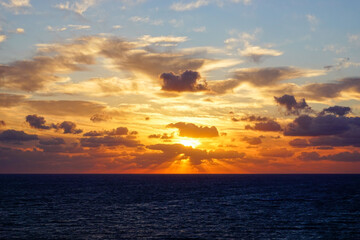 A colorful sunrise over the Atlantic ocean