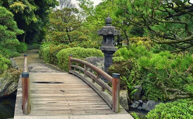 Ohori Park Japanese Garden in Fukuoka city, Japan