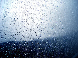 water drops on glass