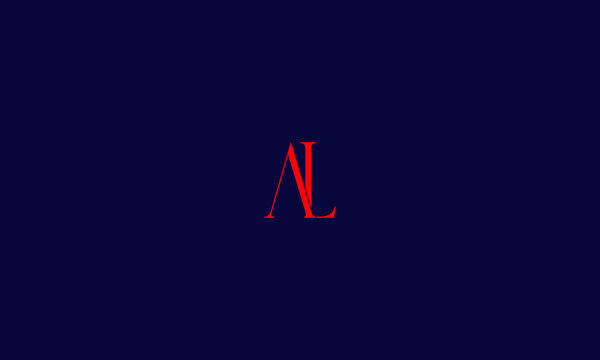 Abstract, Creative, Minimal and Unique Alphabet letters AL, LA logo