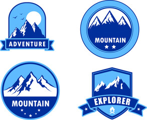 Set mountain logo design - travel logo design