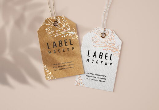 Paper and Kraft Label Mockup
