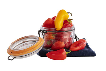 mini bell peppers paprika in a glass jar