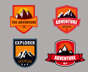 Set mountain logo design - travel logo design, Adventure,Explorer, Nature