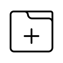 Medical health record folder line icon for healthcare concept.