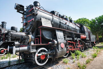 Obraz premium Old Fashioned black, Steam Locomotive