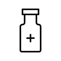 Obraz premium Line medical drug bottle icon. Pill container symbol. Medication sign.