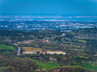 Fototapeta na wymiar Setubal city view from Arrabida Natural Park Hill, in Portugal