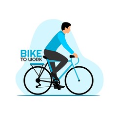 Vector of Bike to Work Logo Template Design