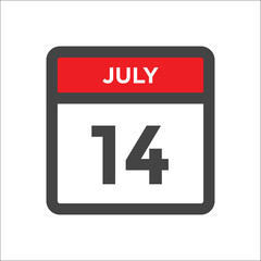 July 14 calendar icon with day of month