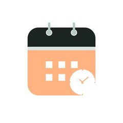 Calendar icon vector illustration. Flat design style. Vector calendar icon illustration isolated on White background. Calendar icon graphic design vector symbols. Mark the date, holiday, important day