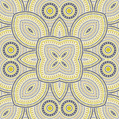 Elegant victorian majolica tile seamless ornament. Geometric texture vector swatch. Rug print design. Classic spanish mayolica tilework seamless pattern. Wall decoration template.