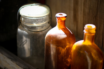 Empty bottle in the sun