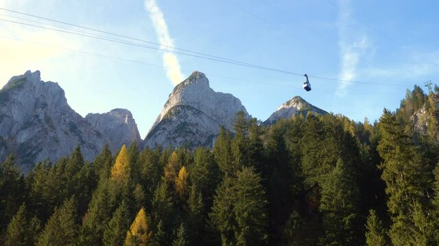 view of Cable Car at the Dachstein region in Salzkammergut, Austrian Alps
