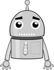 Vector illustration of a robot employee cartoon