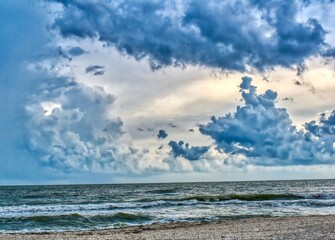 Contrasting Beach, Sky and Clouds
