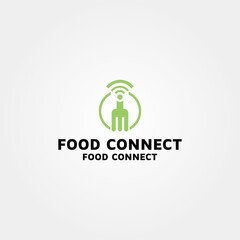 Food Network and connection vector logo design