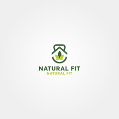 Natural FIt vector logo design template idea