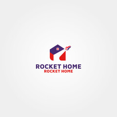 ROCKET Home vector logo design template idea