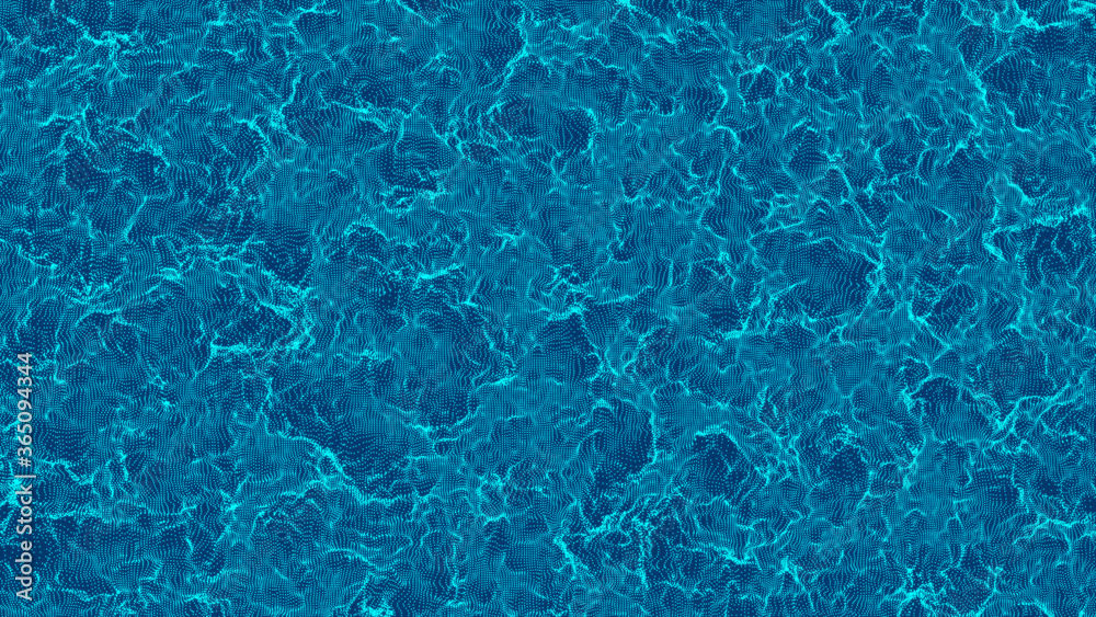 Poster wave of particles. wave 3d. abstract blue geometric background. big data visualization. data technol