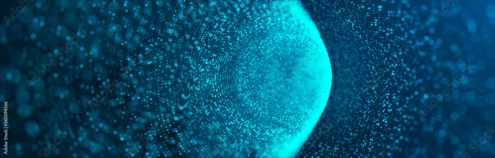 Poster big data visualization. data technology background. abstract background. 3d rendering. data array vi