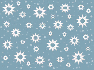 Winter background. White snowflakes on a gray background.