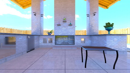 海沿いのテラス