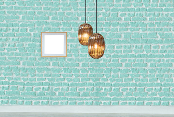 decorative stone wall, interior design for home, office, hotel and bedroom, modern lamp